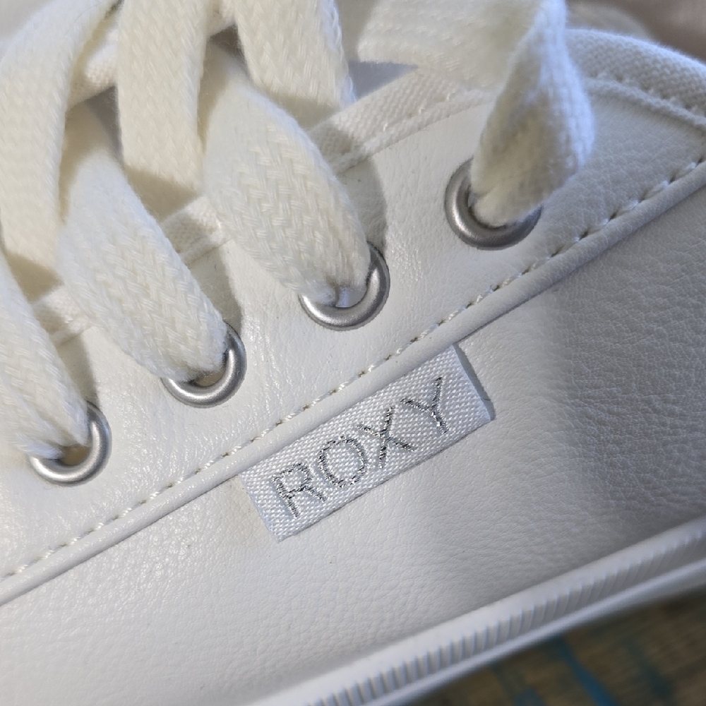 Roxy Classic White Lace-Up Sneakers - Picture 2 of 10
